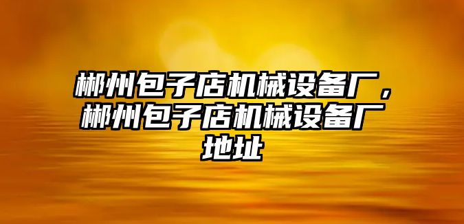 郴州包子店機(jī)械設(shè)備廠，郴州包子店機(jī)械設(shè)備廠地址