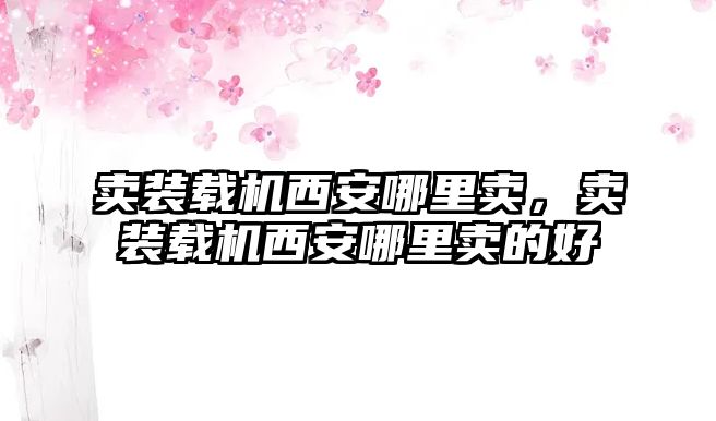 賣裝載機(jī)西安哪里賣，賣裝載機(jī)西安哪里賣的好