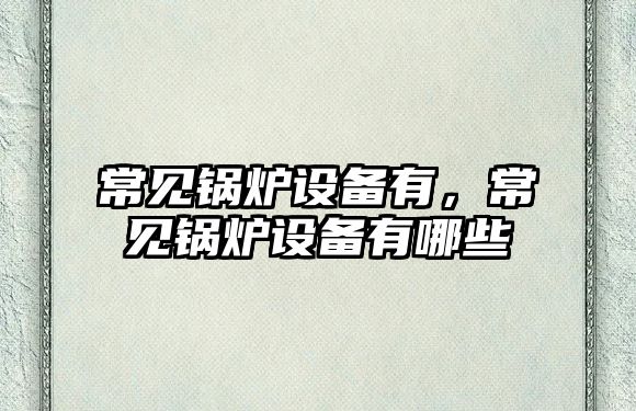 常見鍋爐設備有，常見鍋爐設備有哪些