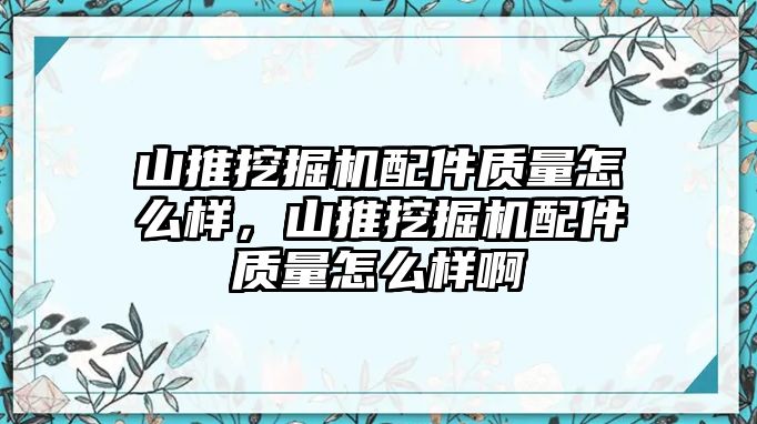 山推挖掘機配件質(zhì)量怎么樣，山推挖掘機配件質(zhì)量怎么樣啊