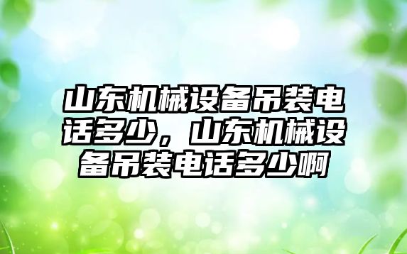 山東機(jī)械設(shè)備吊裝電話多少，山東機(jī)械設(shè)備吊裝電話多少啊