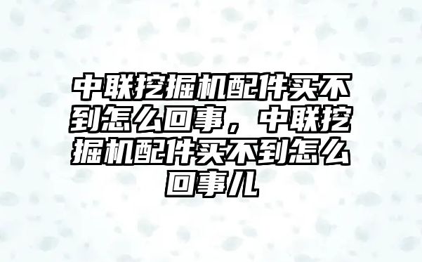 中聯(lián)挖掘機(jī)配件買不到怎么回事，中聯(lián)挖掘機(jī)配件買不到怎么回事兒