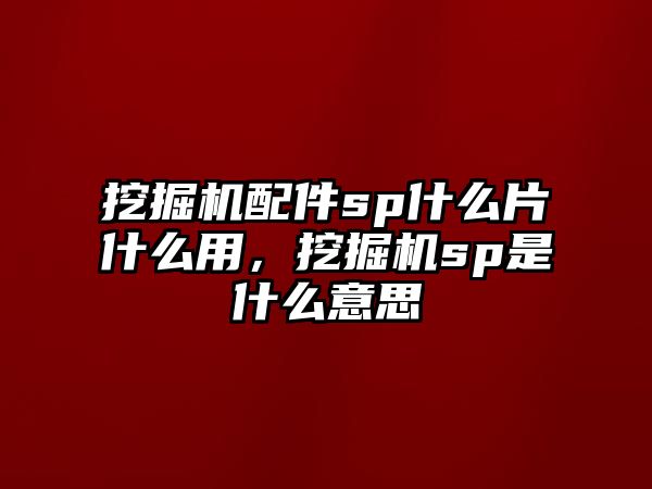 挖掘機配件sp什么片什么用，挖掘機sp是什么意思