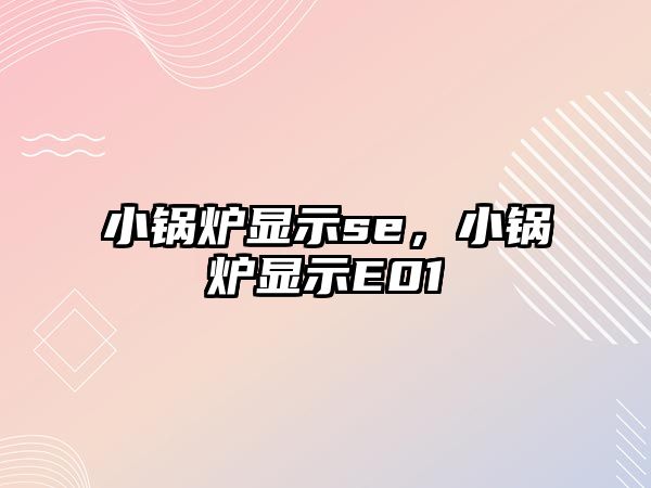 小鍋爐顯示se，小鍋爐顯示E01