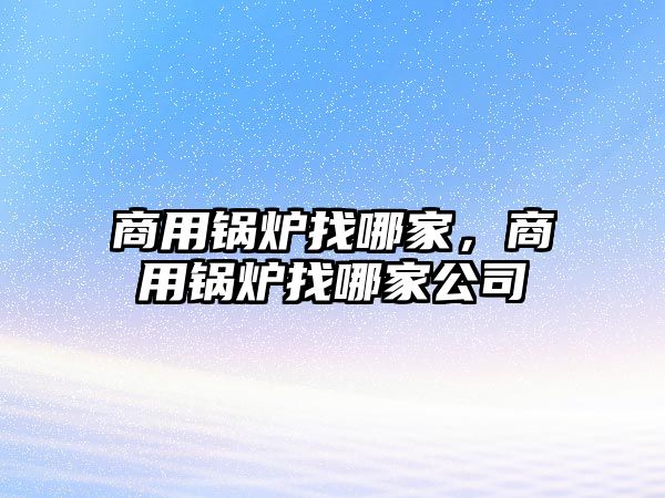 商用鍋爐找哪家，商用鍋爐找哪家公司