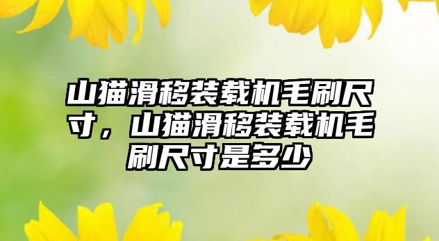 山貓滑移裝載機毛刷尺寸，山貓滑移裝載機毛刷尺寸是多少