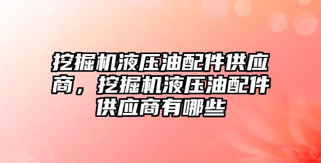 挖掘機液壓油配件供應商，挖掘機液壓油配件供應商有哪些