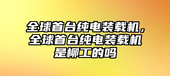 全球首臺純電裝載機，全球首臺純電裝載機是柳工的嗎