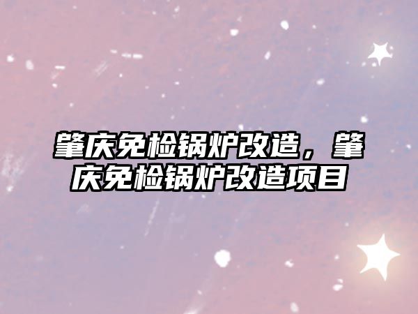 肇慶免檢鍋爐改造，肇慶免檢鍋爐改造項目