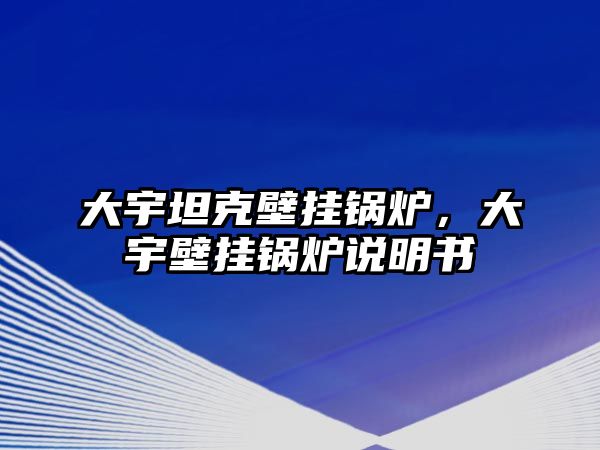 大宇坦克壁掛鍋爐，大宇壁掛鍋爐說(shuō)明書(shū)