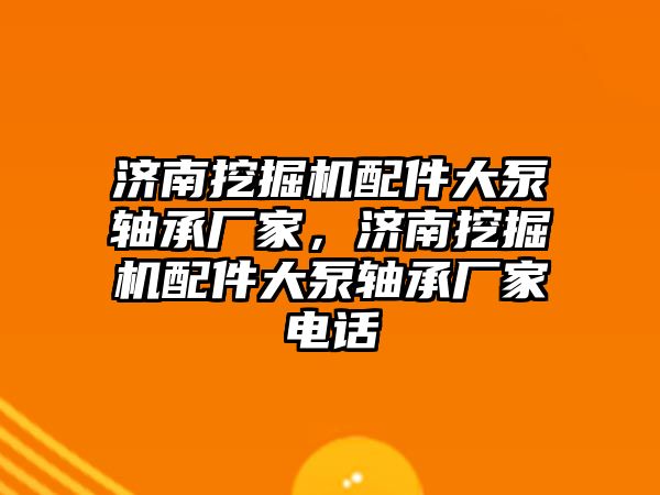 濟南挖掘機配件大泵軸承廠家，濟南挖掘機配件大泵軸承廠家電話