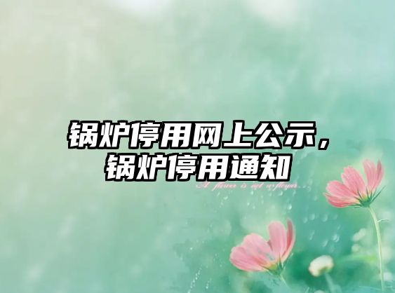 鍋爐停用網(wǎng)上公示，鍋爐停用通知