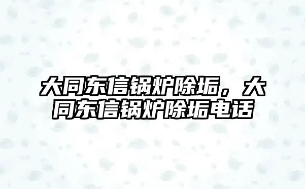 大同東信鍋爐除垢，大同東信鍋爐除垢電話