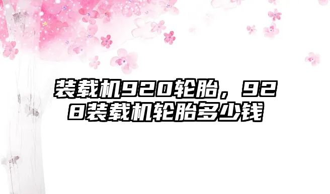 裝載機920輪胎，928裝載機輪胎多少錢