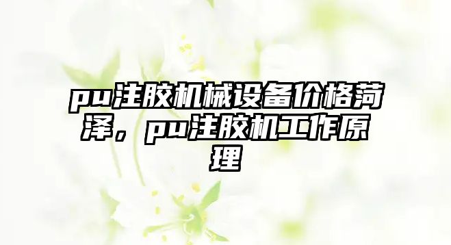 pu注膠機(jī)械設(shè)備價格菏澤，pu注膠機(jī)工作原理