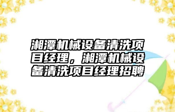 湘潭機械設(shè)備清洗項目經(jīng)理，湘潭機械設(shè)備清洗項目經(jīng)理招聘