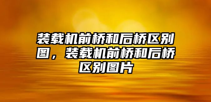 裝載機(jī)前橋和后橋區(qū)別圖，裝載機(jī)前橋和后橋區(qū)別圖片