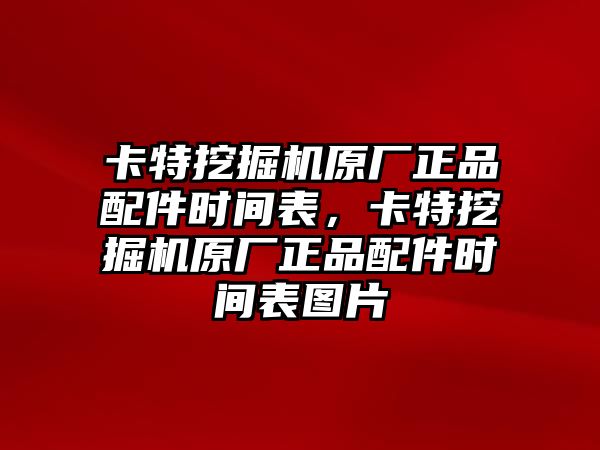 卡特挖掘機(jī)原廠正品配件時(shí)間表，卡特挖掘機(jī)原廠正品配件時(shí)間表圖片