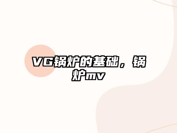 VG鍋爐的基礎(chǔ)，鍋爐mv