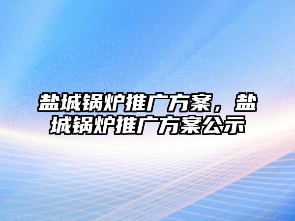 鹽城鍋爐推廣方案，鹽城鍋爐推廣方案公示