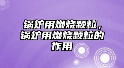 鍋爐用燃燒顆粒，鍋爐用燃燒顆粒的作用