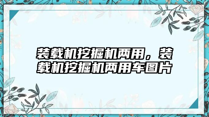 裝載機挖掘機兩用，裝載機挖掘機兩用車圖片