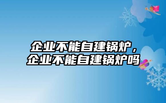 企業(yè)不能自建鍋爐，企業(yè)不能自建鍋爐嗎