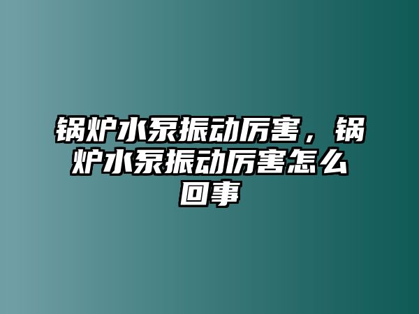 鍋爐水泵振動厲害，鍋爐水泵振動厲害怎么回事