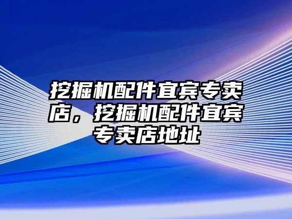 挖掘機配件宜賓專賣店，挖掘機配件宜賓專賣店地址