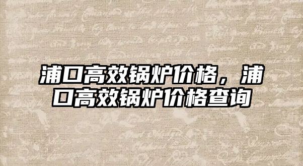 浦口高效鍋爐價(jià)格，浦口高效鍋爐價(jià)格查詢(xún)