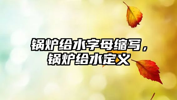 鍋爐給水字母縮寫，鍋爐給水定義