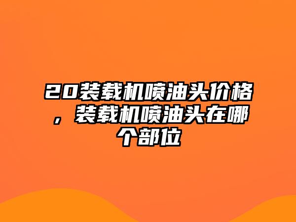 20裝載機(jī)噴油頭價格，裝載機(jī)噴油頭在哪個部位