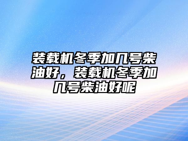 裝載機(jī)冬季加幾號(hào)柴油好，裝載機(jī)冬季加幾號(hào)柴油好呢