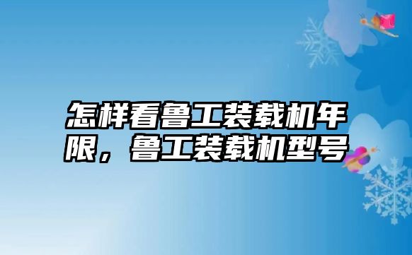 怎樣看魯工裝載機(jī)年限，魯工裝載機(jī)型號