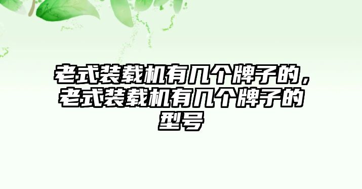 老式裝載機(jī)有幾個(gè)牌子的，老式裝載機(jī)有幾個(gè)牌子的型號(hào)