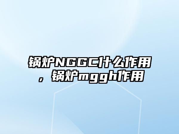 鍋爐NGGC什么作用，鍋爐mggh作用