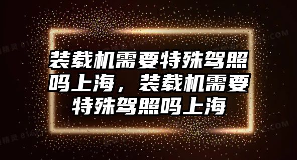 裝載機需要特殊駕照嗎上海，裝載機需要特殊駕照嗎上海